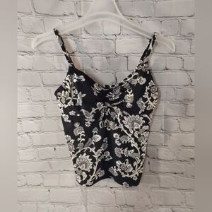 Lands' End Floral Paisley Tankini Underwire Bra Swim Top 12